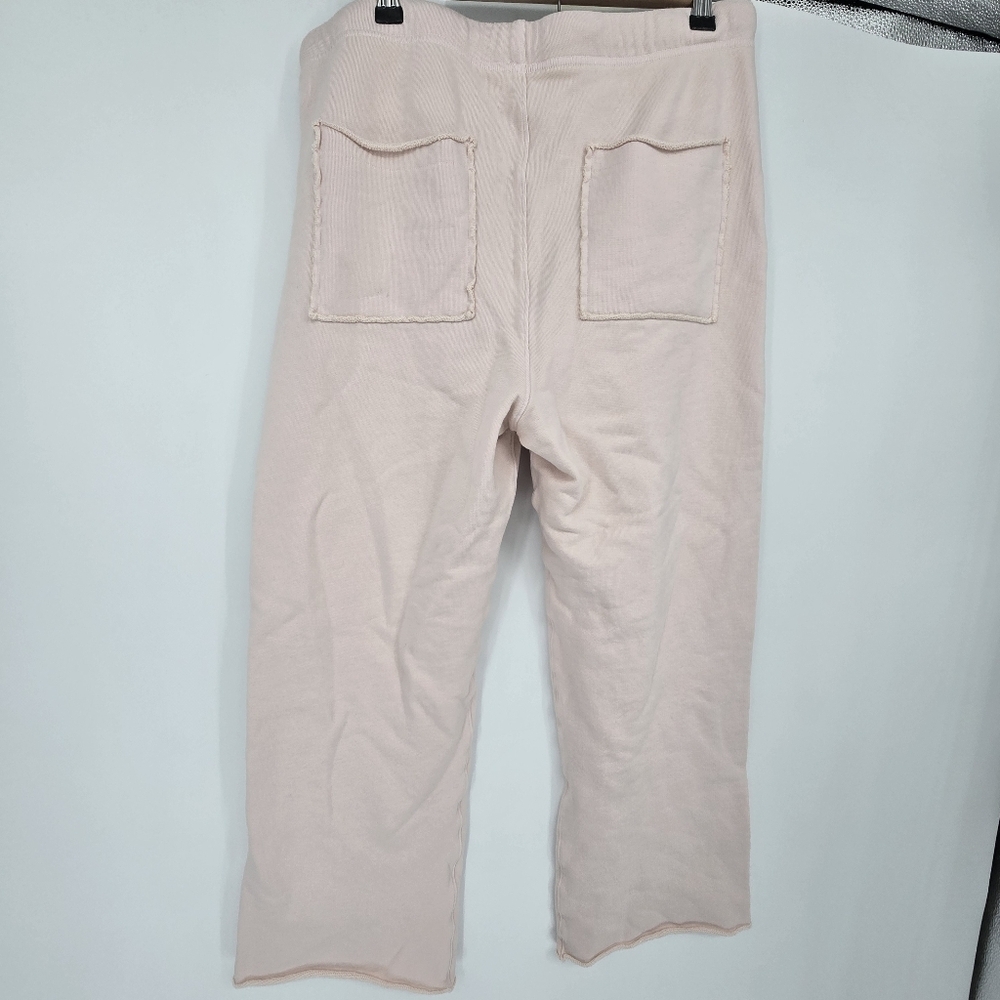 Frank & Eileen Bella triple fleece pocket blush pink capri sweatpants Large - Picture 2 of 6